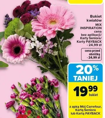 Bukiet kwiatów mix promocja w Carrefour