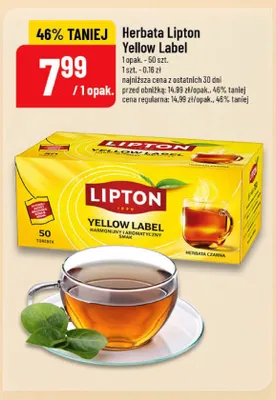 Herbata czarna Lipton Yellow Label promocja w POLOmarket
