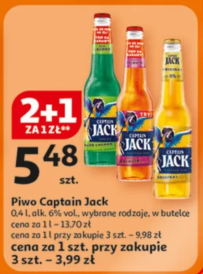 Piwo Captain Jack 0.4 l alk. 6% vol. promocja w Auchan