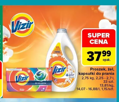 Proszek, żel, kapsułki do prania Vizir promocja w Carrefour