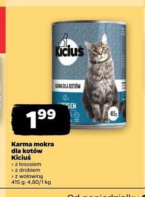 Karma mokra dla kotów z drobiem Kiciuś promocja w Netto