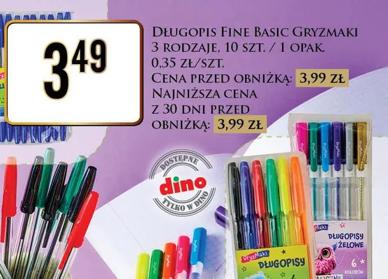 Długopis Fine Basic Gryzmaki promocja w Dino