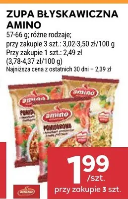 Zupa błyskawiczna amino różne rodzaje promocja w Stokrotka