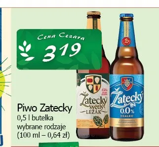 Piwo bezalkoholowe Zatecky Nealko promocja w CEZAR Delikatesy