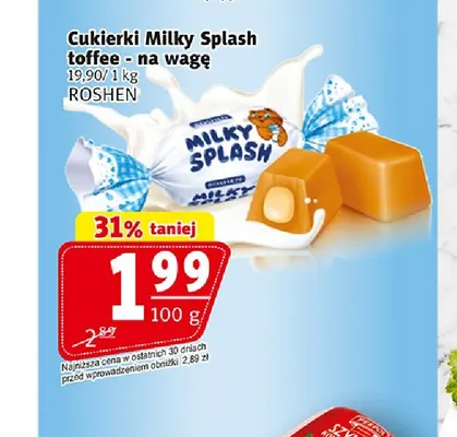 Cukierki Milky Splash toffee na wagę Roshen promocja w Prim Market