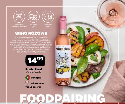 Wino różowe Ponto Final Vinho Verde promocja w Netto