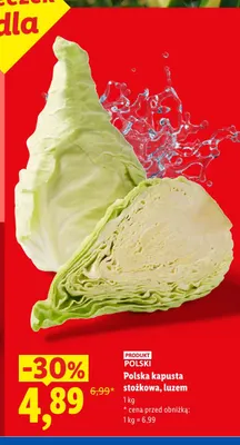Kapusta stożkowa polska promocja w Lidl
