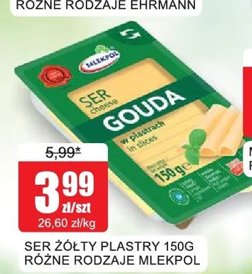 Ser żółty plastry Mlekpol promocja w Bingo