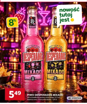Piwo Desperados Mixado Vibrant Strawberrita promocja w Stokrotka