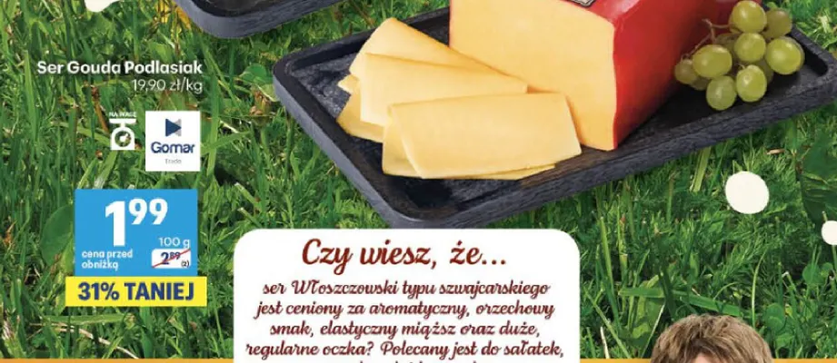 Ser gouda Podlasiak promocja w Delikatesy Centrum