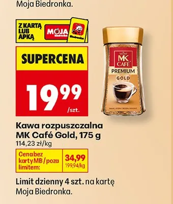Kawa rozpuszczalna MK Café Gold promocja w Biedronka