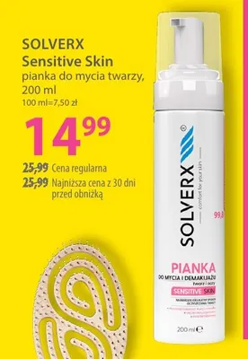 Pianka do mycia twarzy Sensitive Skin Solverx promocja w Hebe