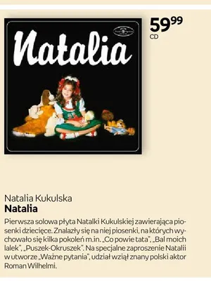 Płyta CD Natalia Kukulska Natalia promocja w Dzień Dziecka