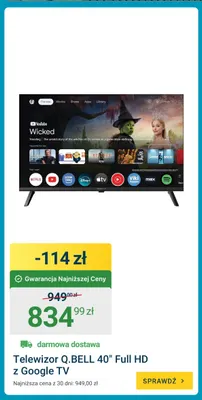 Telewizor Q.BELL 40" Full Hd z Google Tv promocja w ERLI