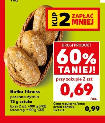 Bułka fitness pszenno-żytnia promocja w Kaufland