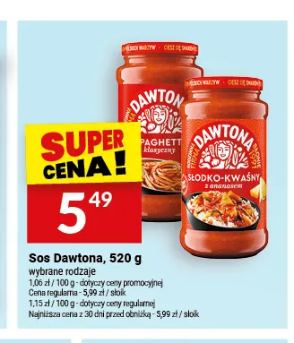 Sos Dawtona słodko-kwaśny z ananasem promocja w Twój Market