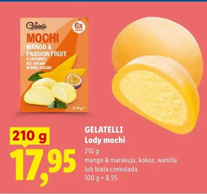 Lody mochi Gelatelli kokos promocja w Lidl
