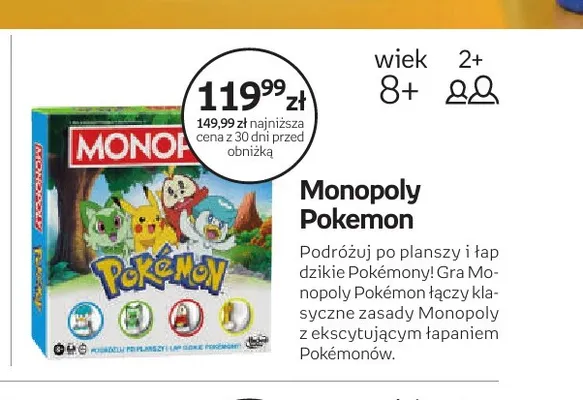 Gra Monopoly Pokemon promocja w Empik