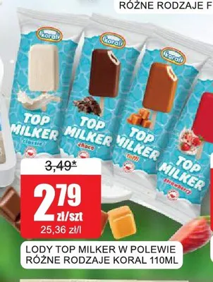 Lody Koral Top Milker Choco promocja w Bingo