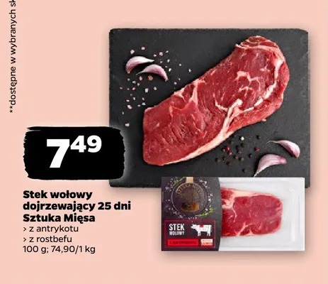 Stek wołowy dojrzewający 25 dni z rostbefu Sztuka Mięsa promocja w Netto