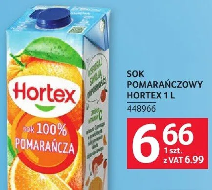 Sok pomarańczowy Hortex promocja w Selgros