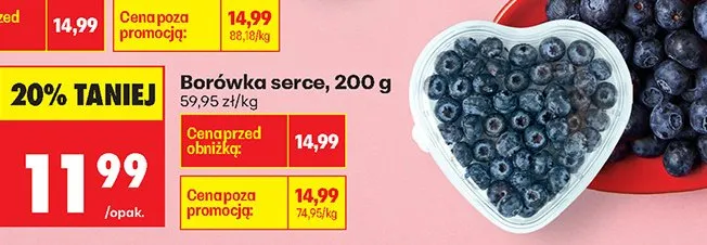 Borówka serce promocja w Biedronka