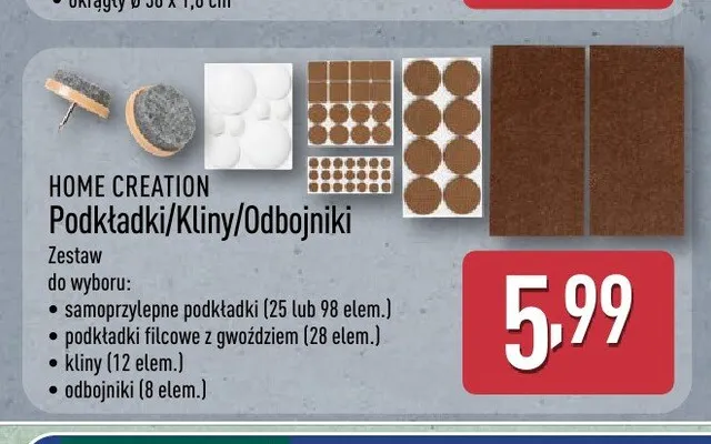 Samoprzylepne podkładki Home Creation 25-pak promocja w Aldi