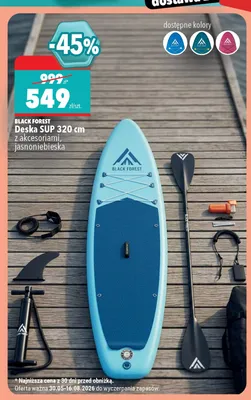 Deska SUP Black Forest 320 cm z akcesoriami jasnoniebieska promocja w Biedronka Home