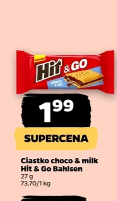 Ciastko choco & milk Hit & Go Bahlsen promocja w Netto