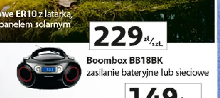 Boombox Blaupunkt BB18BK zasilanie bateryjne lub sieciowe promocja w Auchan