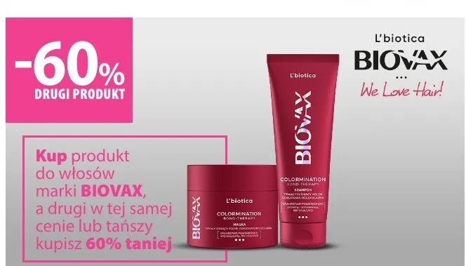 Kosmetyki do włosów Biovax L'biotica Colormination promocja w Hebe