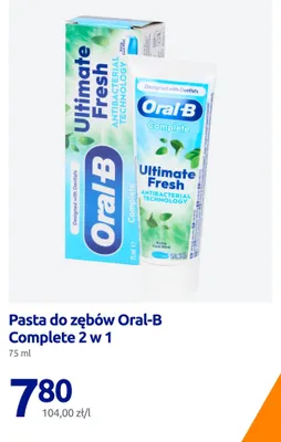 Pasta do zębów Oral-B Complete 2 w 1 Ultimate Fresh promocja w Action
