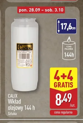 Wkład olejowy 144 h Calix promocja w Aldi