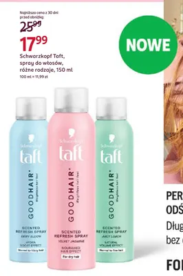 Spray do włosów Schwarzkopf Taft Dewy Bloom promocja w Rossmann