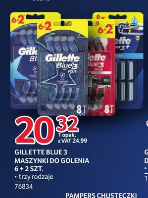 Maszynki do golenia Gillette Blue 3 6+2 szt. promocja w Selgros