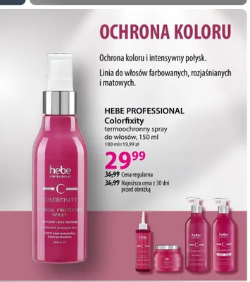 Termoochronny spray do włosów Hebe Professional Colorfixity promocja w Hebe