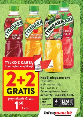 Napój niegazowany Tymbark promocja w Intermarche