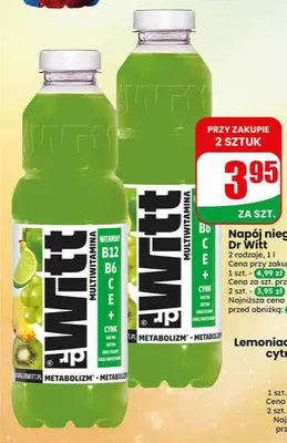 Napój niegazowany Dr Witt Metabolizm promocja w Dino