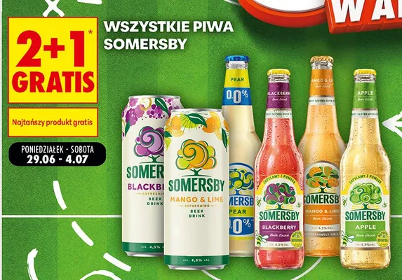 Piwo smakowe Somersby Mango & Lime promocja w Biedronka