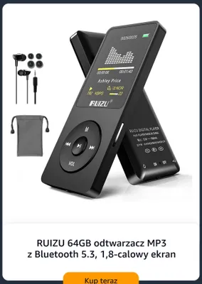 Odtwarzacz MP3 Ruizu 64GB promocja w Amazon