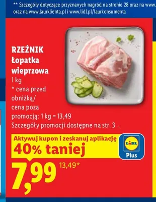 Łopatka wieprzowa Rzeźnik promocja w Lidl