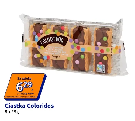 Ciastka Coloridos 8-pak 25 g promocja w Action