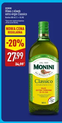 Oliwa z oliwek extra virgin Classico Monini promocja w Aldi