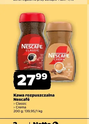 Kawa rozpuszczalna Nescafé Crema promocja w Netto