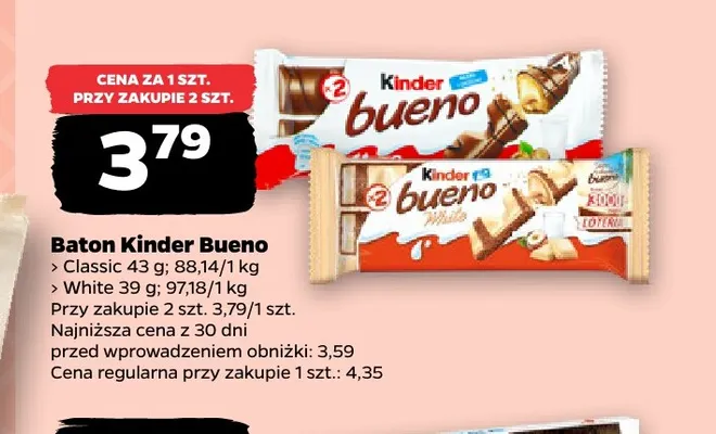Baton Kinder Bueno White promocja w Netto