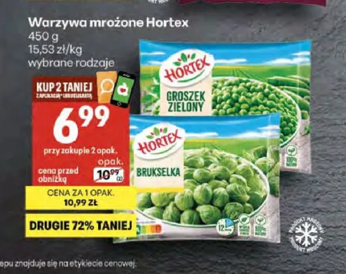 Brukselka mrożona Hortex promocja w Delikatesy Centrum