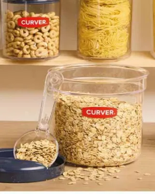 Pojemnik okrągły na produkty suche i sypkie 1 l z miarką promocja w Biedronka