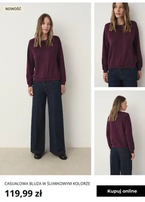 Casualowa bluza w śliwkowym kolorze Greenpoint promocja w Greenpoint