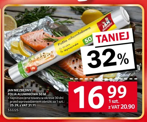 Folia aluminiowa Jan Niezbędny 50 m promocja w Selgros