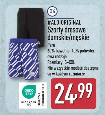Szorty dresowe damskie/męskie #ALDIORIGINAL promocja w Aldi